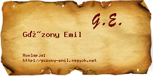 Gózony Emil névjegykártya